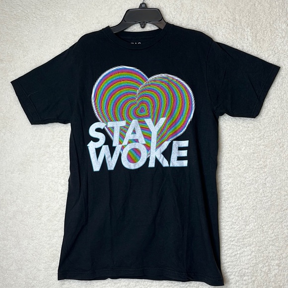 Drag Queen Merch Womans Stay Woke Cotton Tie Dye Stretch Short Sleeve Shirt M - Picture 1 of 7
